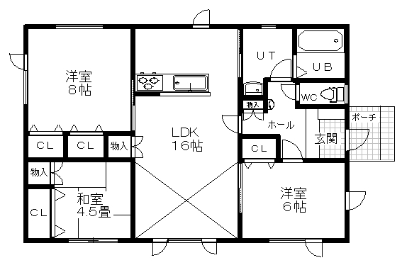鶴野東１丁目１１番　新築住宅 間取り
