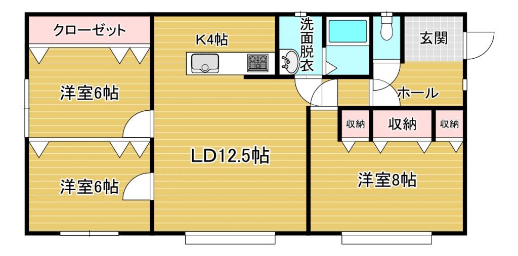 釧路市春採4丁目平屋 間取り