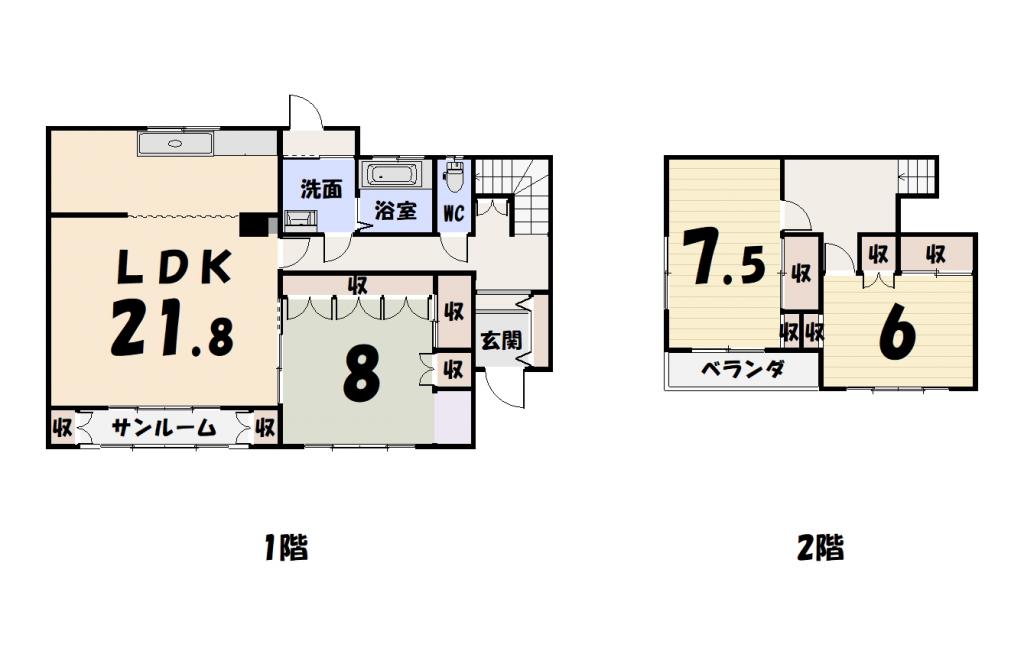 釧路市材木町　中古戸建 間取り