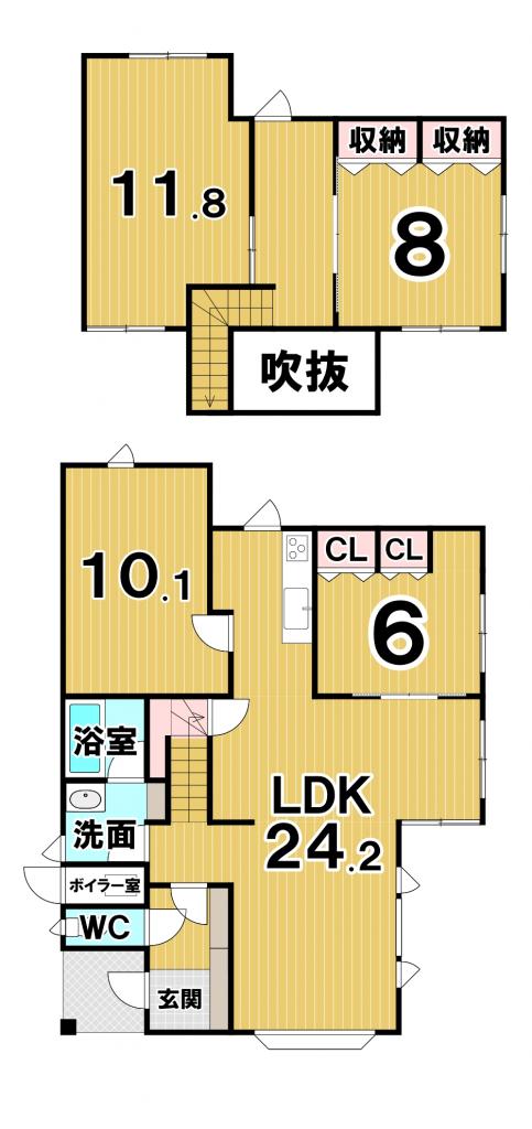 ※価格改定※釧路町北都1丁目　中古住宅 間取り