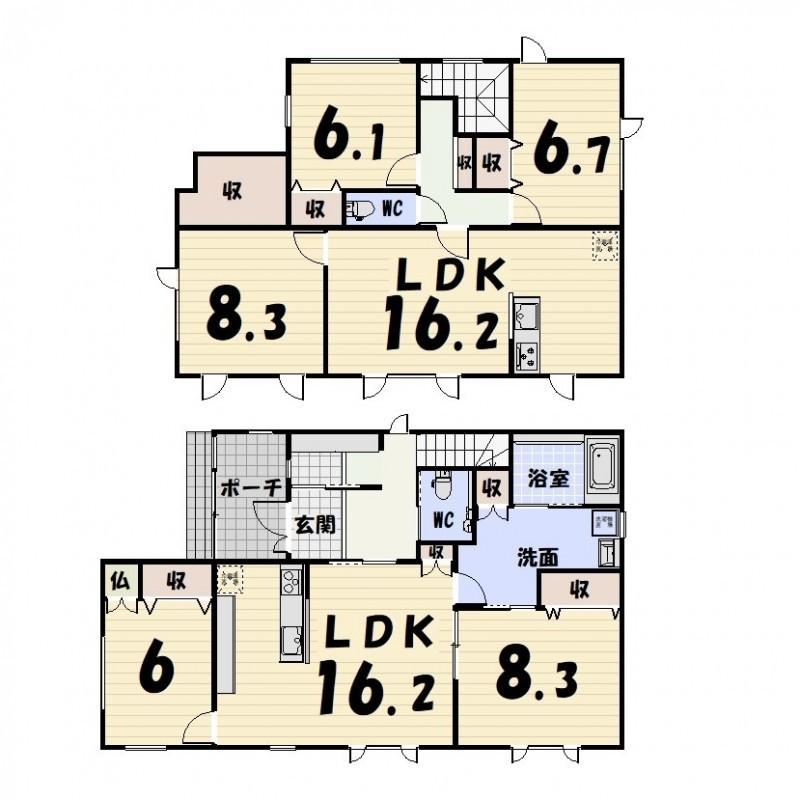 釧路市昭和南４丁目　中古戸建 間取り