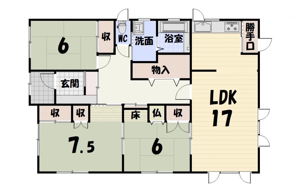 釧路市阿寒町北町　中古戸建 間取り
