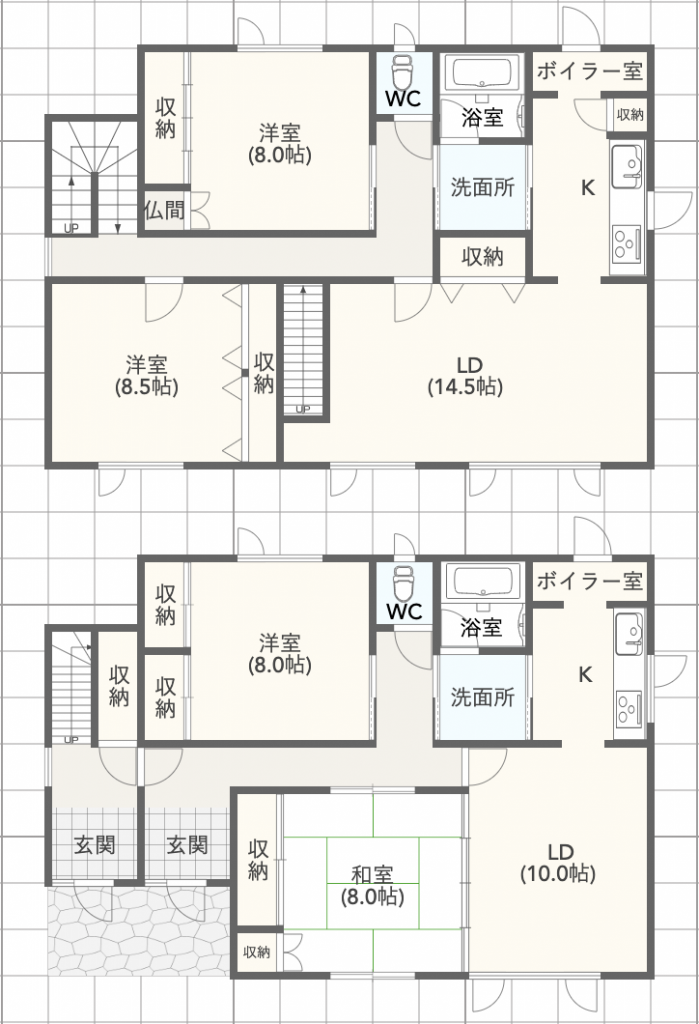 文苑4丁目　二世帯中古戸建 間取り