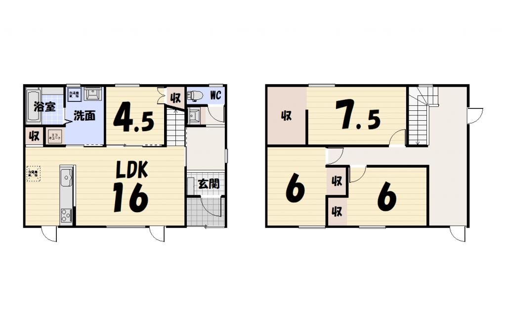 釧路市昭和北1丁目　中古戸建 間取り