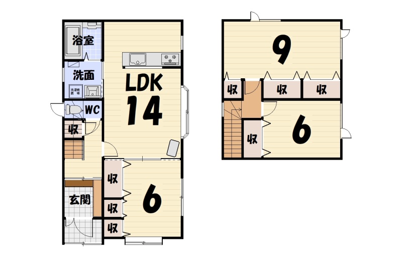 釧路市北園　中古戸建 間取り