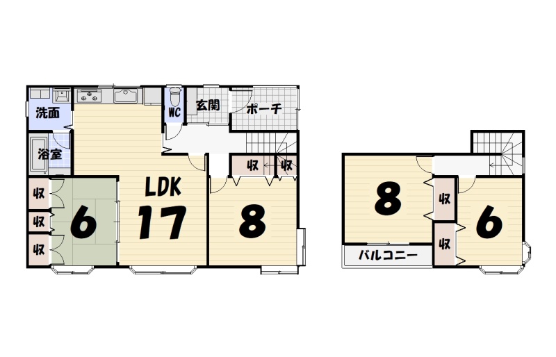 釧路市武佐４丁目　中古戸建 間取り