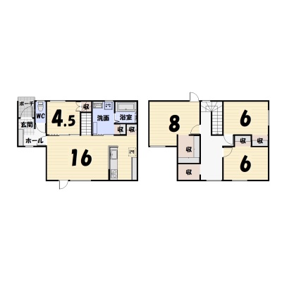 釧路市駒場町　戸建 間取り