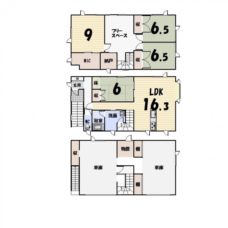 釧路市駒場町　中古戸建  間取り