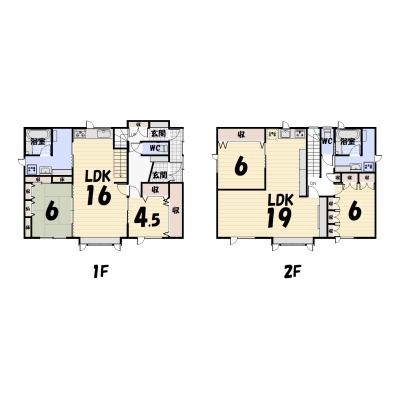 釧路市武佐２丁目　２世帯型中古戸建 間取り