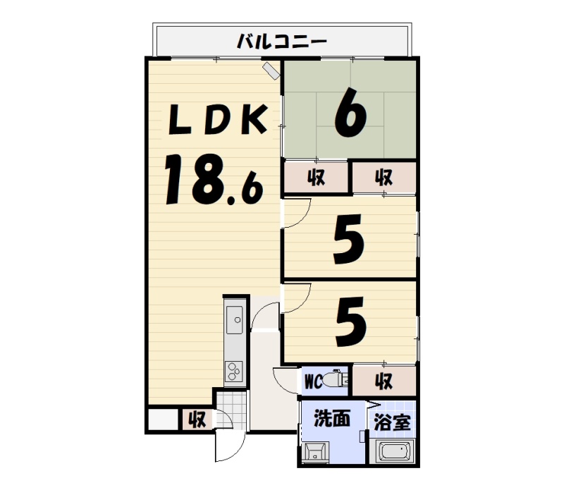 釧路市白金町　エステート白金801 間取り