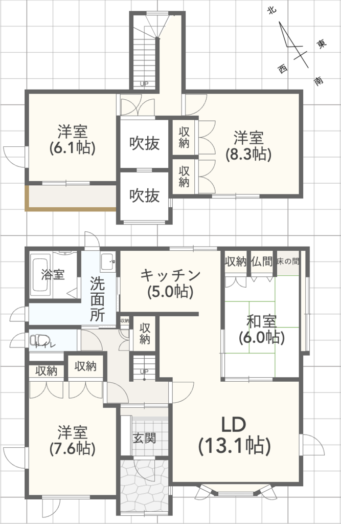 文苑4丁目　日本ハウスHD施工　中古戸建 間取り